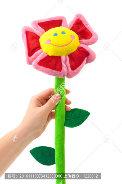手上的玩具花