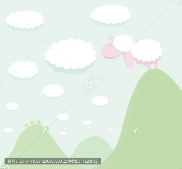 站在山頂上看云的羊