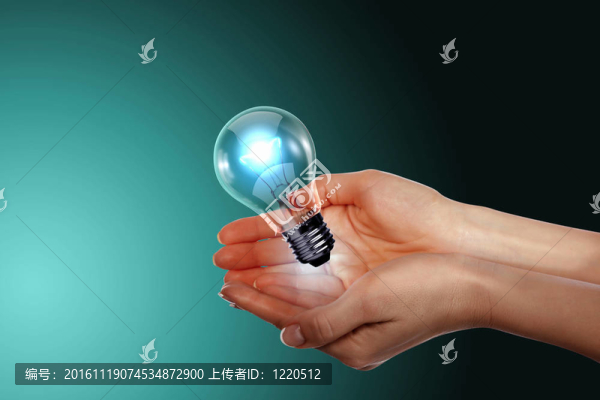 人手持電燈泡