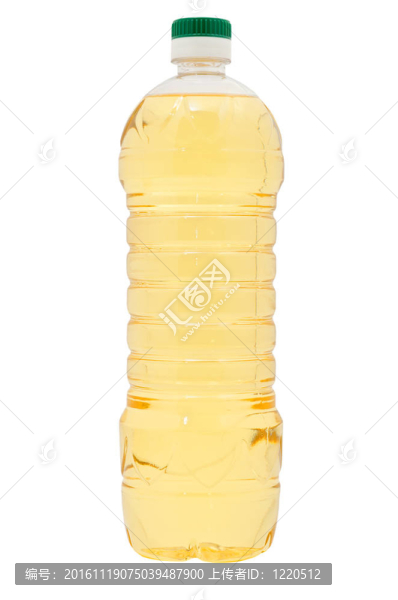塑料瓶植物油。白色背景中分離