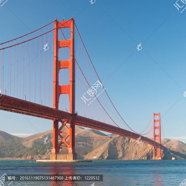 日落中的三藩金門大橋