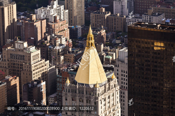 空中全景上曼哈頓帝國的建立