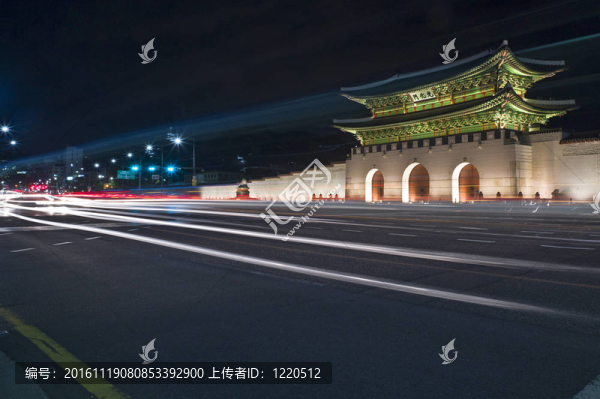 Gyeongbokgung,Gates在夜晚