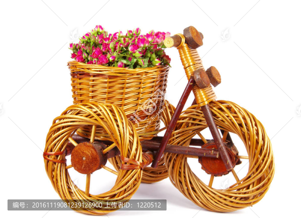 帶花的自行車花瓶