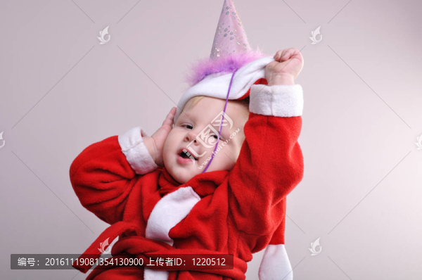 圣誕老人蹣跚學步的男孩
