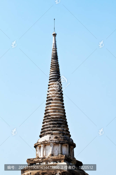 著名的寺Wat,Phra,Si,sanphet；在Ajutthaya皇家宮殿
