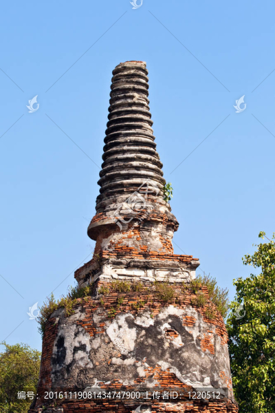 著名的寺Wat,Phra,Si,sanphet；在Ajutthaya皇家宮殿