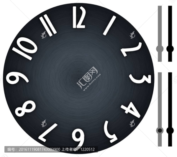 現(xiàn)代時鐘與黑暗；拉絲金屬背景