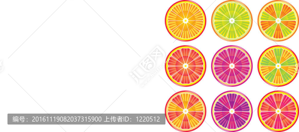 豐富多彩的柑橘片