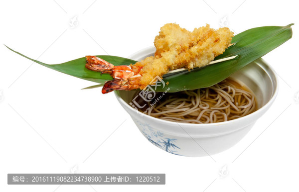 面條？蕎麥粉和炒鮮蝦