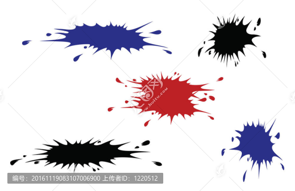 向量集墨跡在白色背景