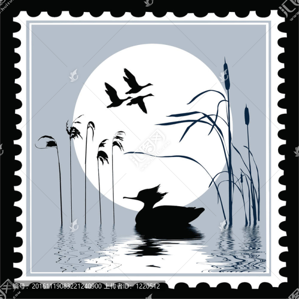 郵票上的剪影鳥(niǎo)