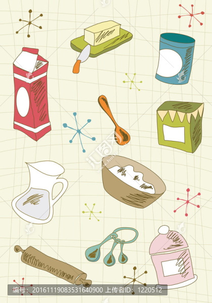 復(fù)古美食圖標(biāo)集