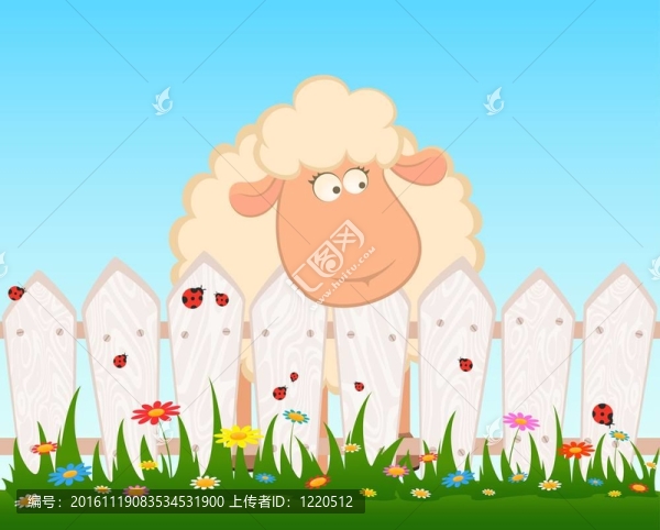 籬笆后的微笑的羊