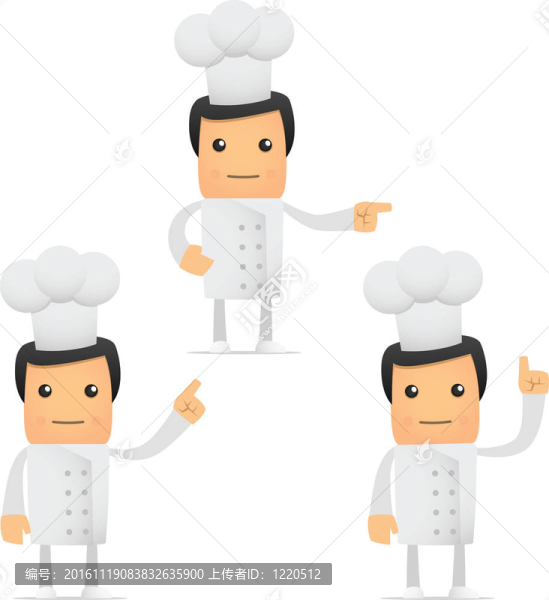 套有趣的卡通廚師