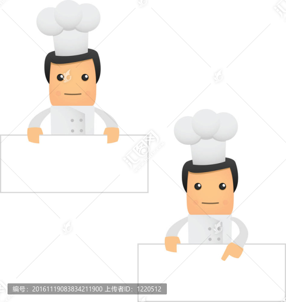 套有趣的卡通廚師
