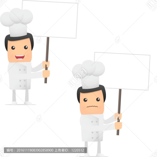 套有趣的卡通廚師