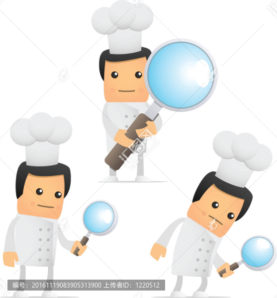 套有趣的卡通廚師