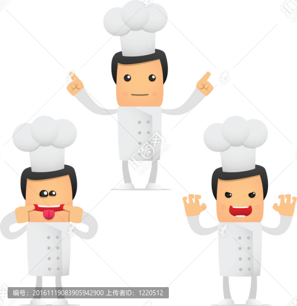 套有趣的卡通廚師