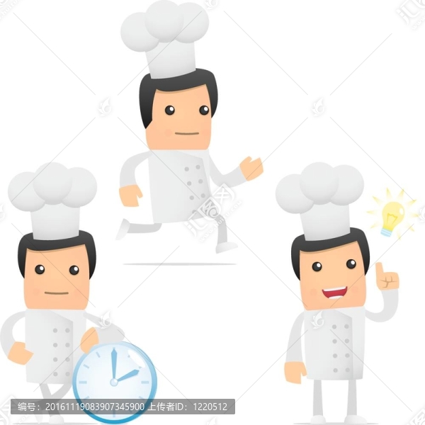 套有趣的卡通廚師