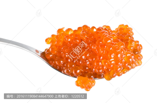 在勺紅魚(yú)子醬