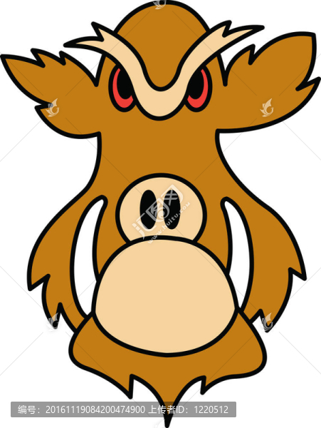 野豬憤怒的看著它的臉