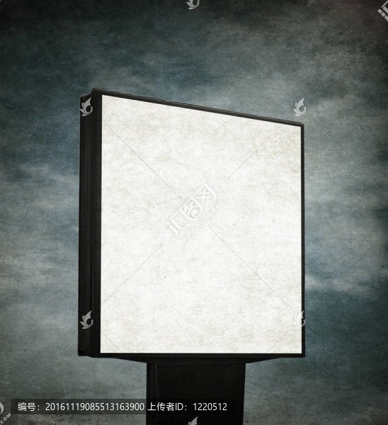 空白廣告牌在垃圾背景