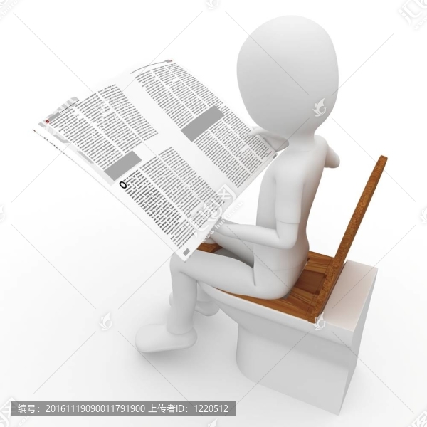 3D男子廁所閱讀