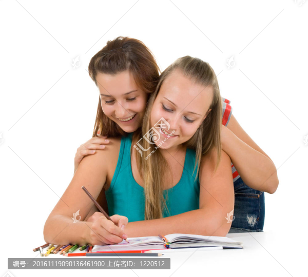 兩個(gè)十幾歲的女孩油漆