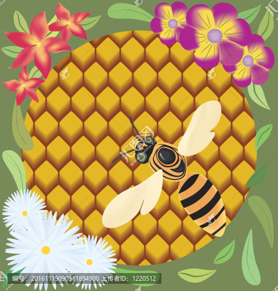 蜜蜂在蜂巢。