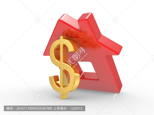 房子和美元的符號