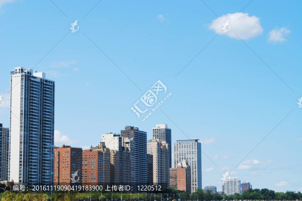 白天芝加哥的空中觀