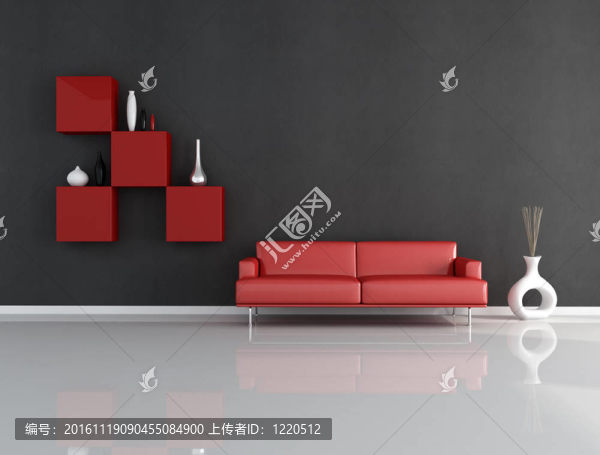 紅色和黑色休息室