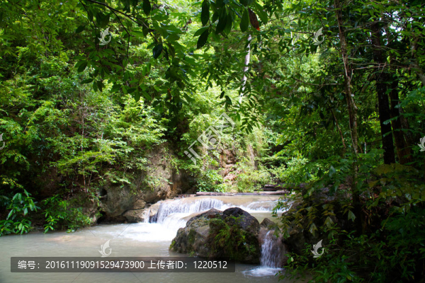 Erawan,Waterfall；Kanchanaburi；泰國(guó)