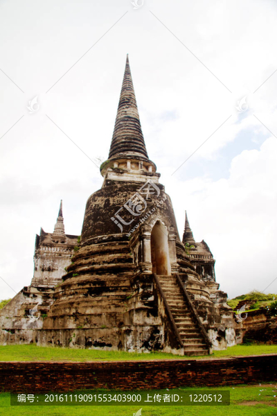在Wat,chaiwattanaram寺塔；Ayutthaya；泰國(guó)