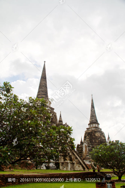 在Wat,chaiwattanaram寺塔；Ayutthaya；泰國(guó)