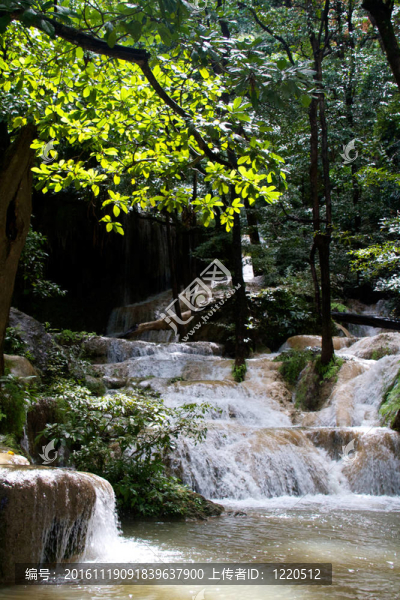 Erawan,Waterfall；Kanchanaburi；泰國
