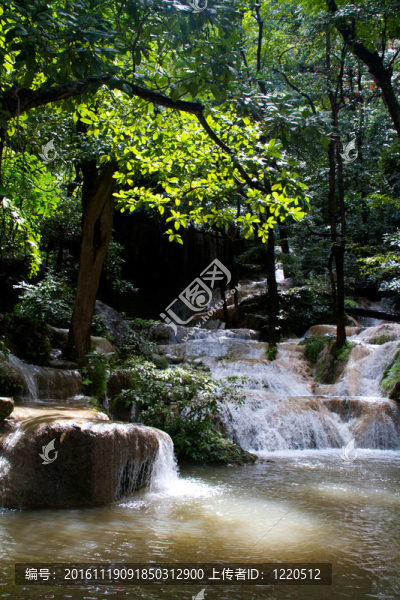 Erawan,Waterfall；Kanchanaburi；泰國