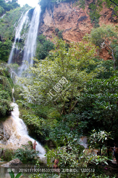 Erawan,Waterfall；Kanchanaburi；泰國(guó)