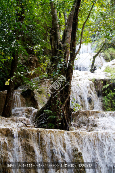 Erawan,Waterfall；Kanchanaburi；泰國