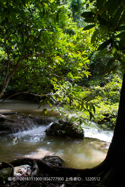 Erawan,Waterfall；Kanchanaburi；泰國(guó)