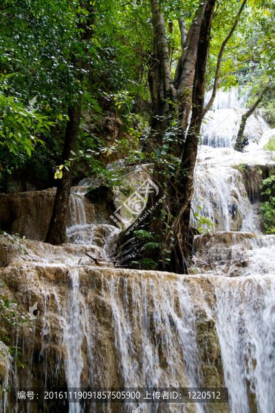Erawan,Waterfall；Kanchanaburi；泰國(guó)