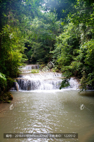 Erawan,Waterfall；Kanchanaburi；泰國(guó)