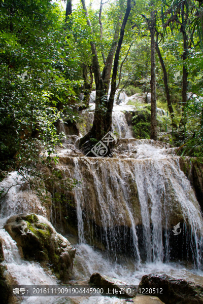 Erawan,Waterfall；Kanchanaburi；泰國