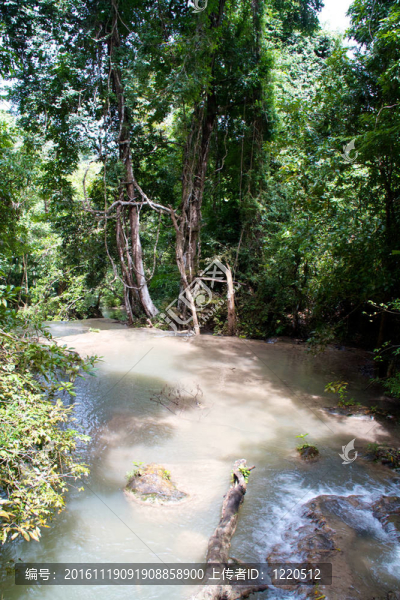 Erawan,Waterfall；Kanchanaburi；泰國(guó)