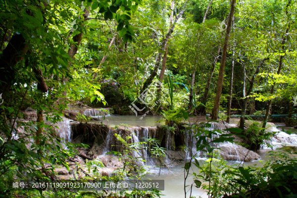 Erawan,Waterfall；Kanchanaburi；泰國