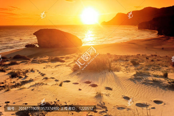 monsul海灘；Cabo,de,Gata自然公園；阿爾梅里亞；西班牙
