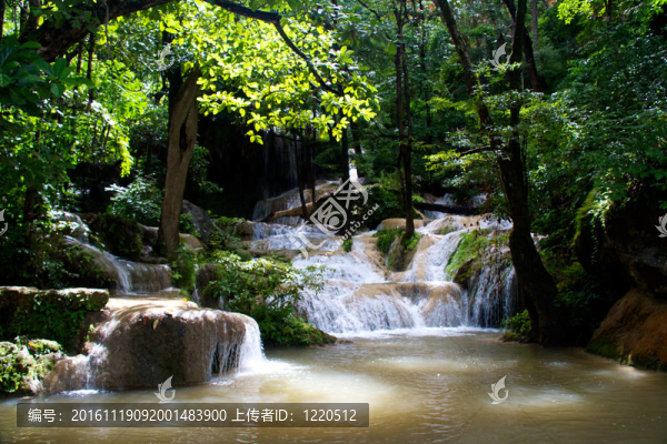 Erawan,Waterfall；Kanchanaburi；泰國