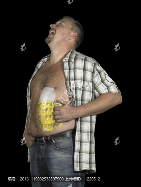 笑男人啤酒肚