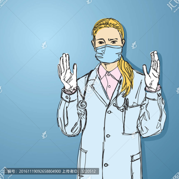 戴面具的醫(yī)生看著相機(jī)